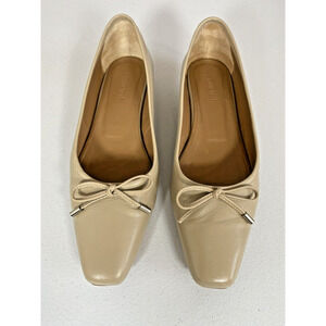 Flattered Ballet Flats Womens Monica Beige Nude‎ Leather Slip On Bow US Size 8